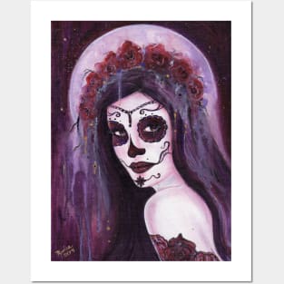 Day of the dead Haunted Moon By Renee Lavoie Posters and Art